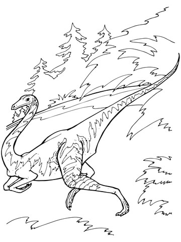 Ornithomimus Dinosaur Coloring Page